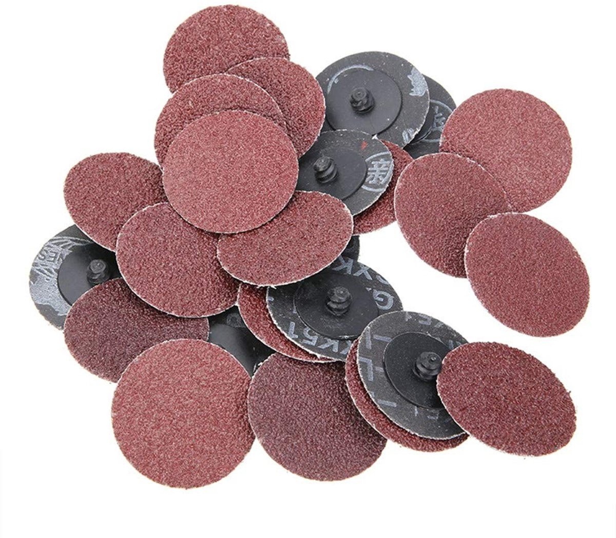 25 Stuks 2 Inch Rol Lock Oppervlakte Behandelingsschijven, R-Type Schuurdiscs voor Rotatietools, Perfect voor Schuren en Oppervlakte Afwerking (24 Grit)