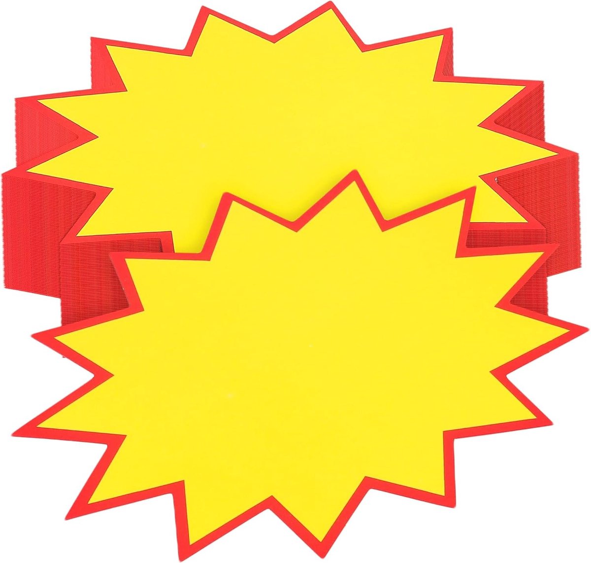 400 Stuks Gele Star Burst Prijskaartjes - 13x17cm Voor Detailhandel, Winkelinrichting en Verkoop Borden