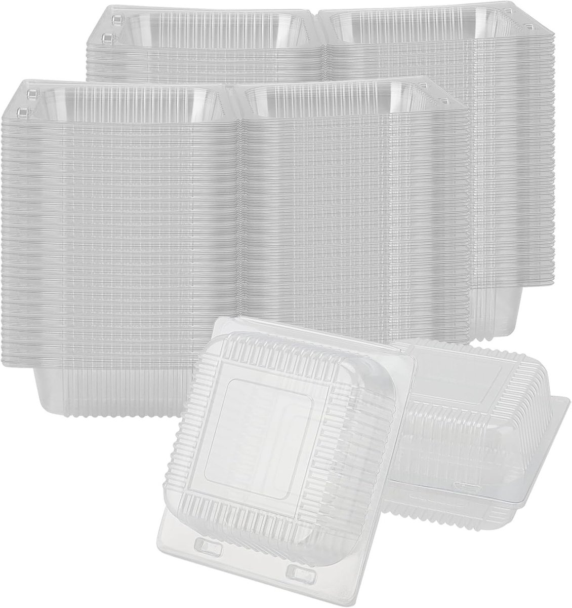 120 Stuks 13.5 cm Cake Slice Dozen, Transparante Cakeboxen voor Porties, Vierkante Cupcake Dozen met Deksel, Ideaal voor Desserts, Muffins en Sandwiches