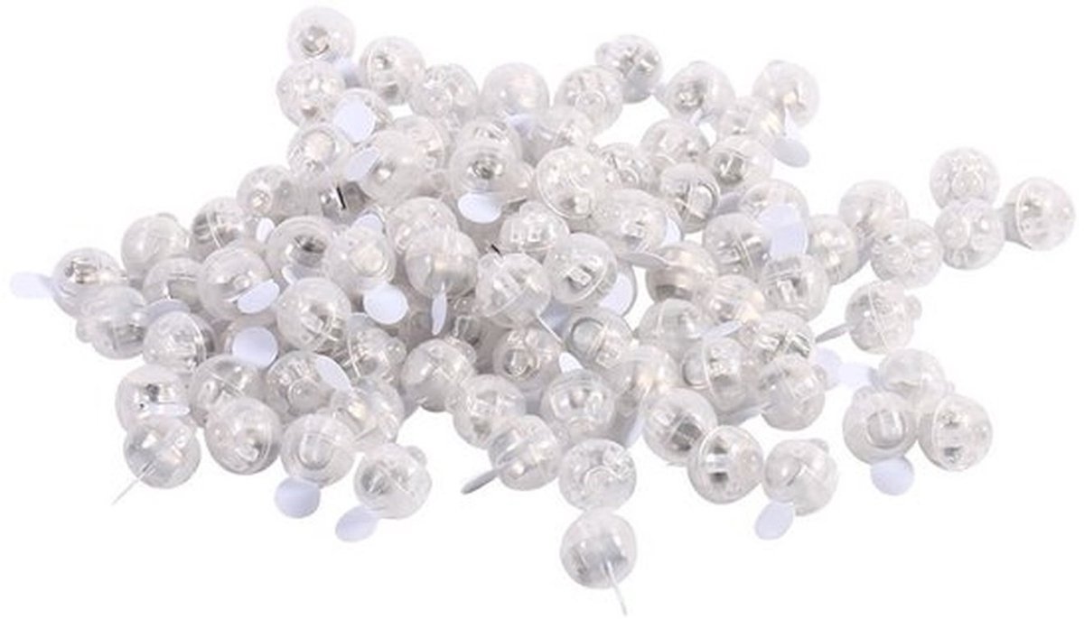 100 stuks LED Ronde Ballonlichten Flits Ballampen Ornament Kerst Bruiloft Feestdecoratie (Kleur: Geel)