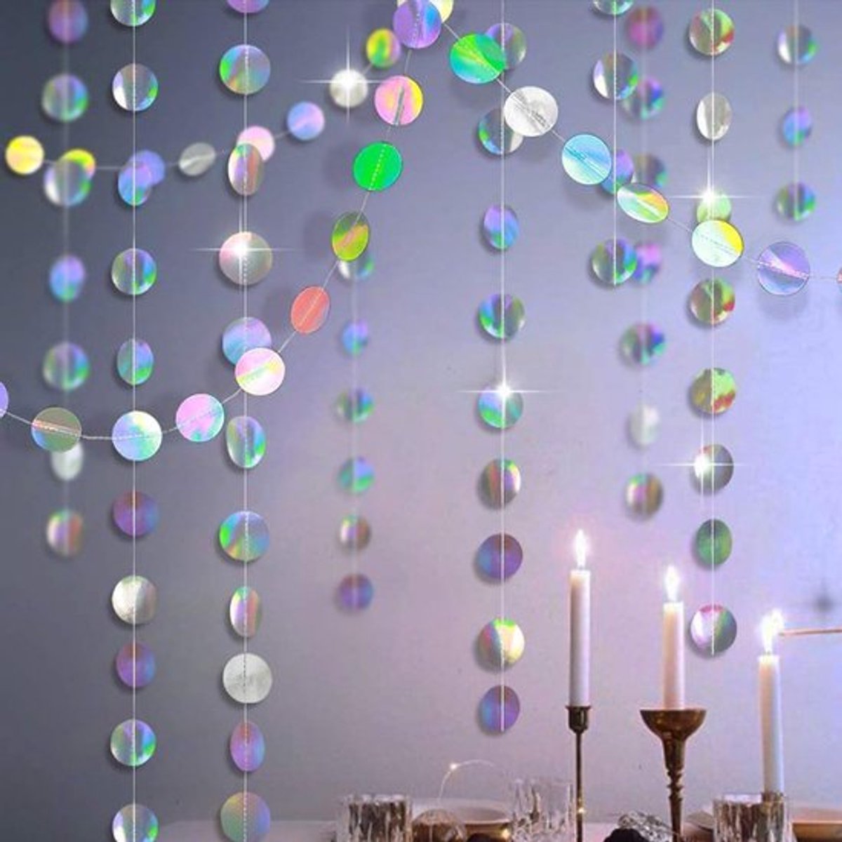 Cirkel Dot Streamer, Garland Decoratie, Regenboog Twinkle Papieren Banner Achtergrond voor Feestdecoratie (MAAT: 4)
