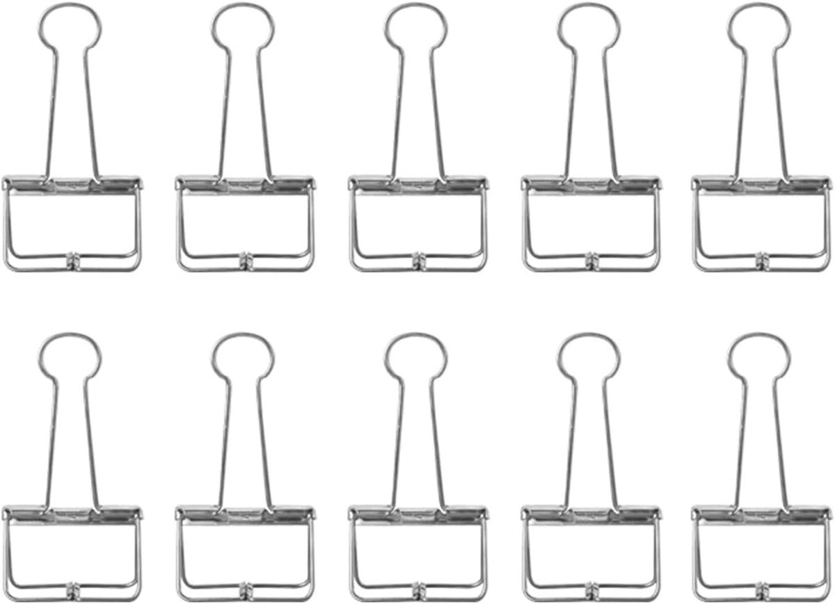 19mm/0.75inch, 10 Stuks Skelet Binderclips van Metaal, Perfect voor Planner, Agenda en Notitieboek, Grote Paperclips voor Kantoor, Thuis en Schoolgebruik