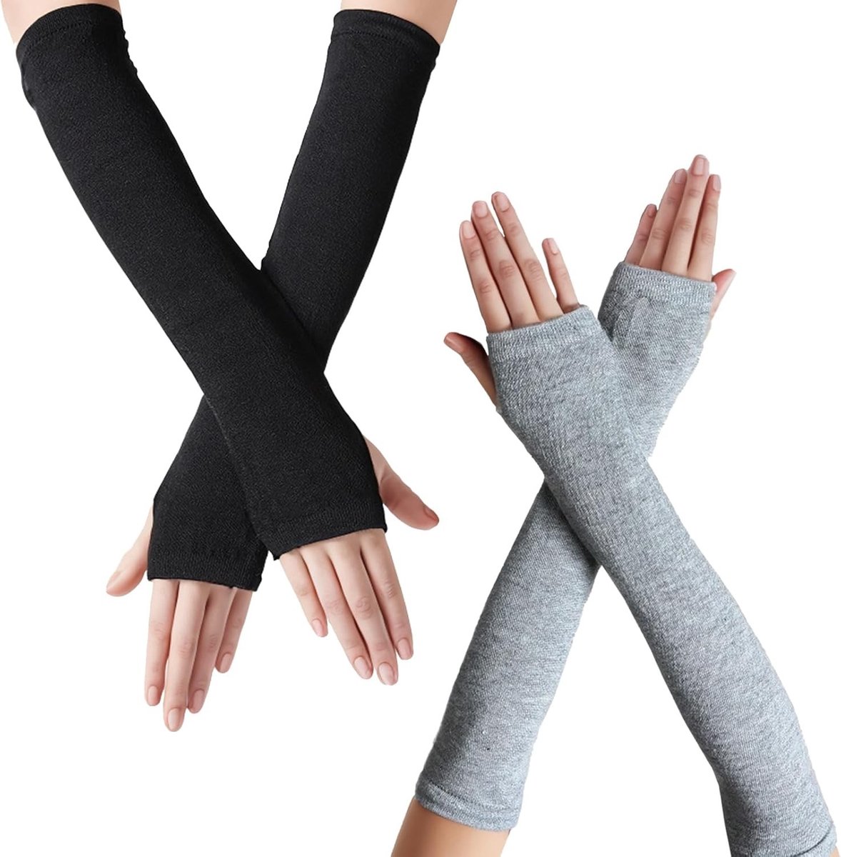 Lange Vingerloze Armwarmers van Warm Gebreid Materiaal met Duimopening voor Dames - Ideaal voor Winter en Koude Dagen, Handwarmers en Modeaccessoire