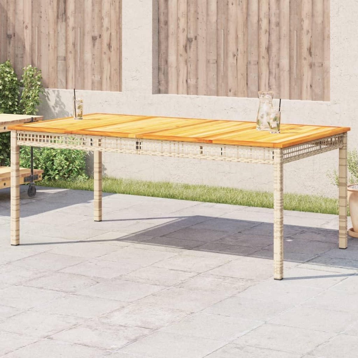 Tuinset Tafel - Buiten Tafel - Buiten Eten - Acacia Hout - 180x90x75 cm - Beige
