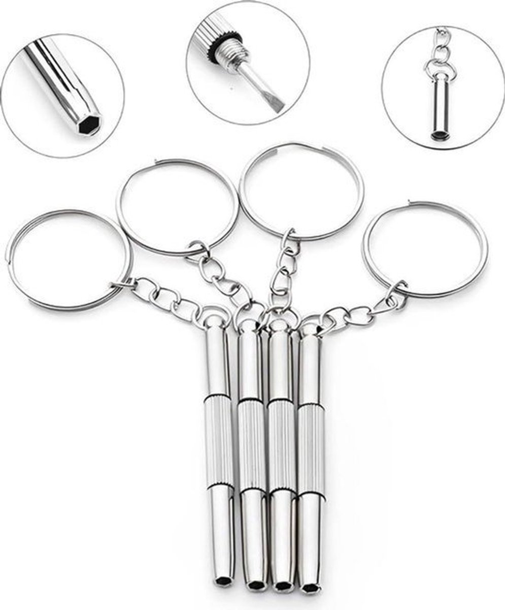 4 stuks 3-in-1 schroevendraaier voor brillen reparatieset - handige zakschroevendraaier - dubbele punt mini multifunctionele schroevendraaier - brillen zonnehorloges .
