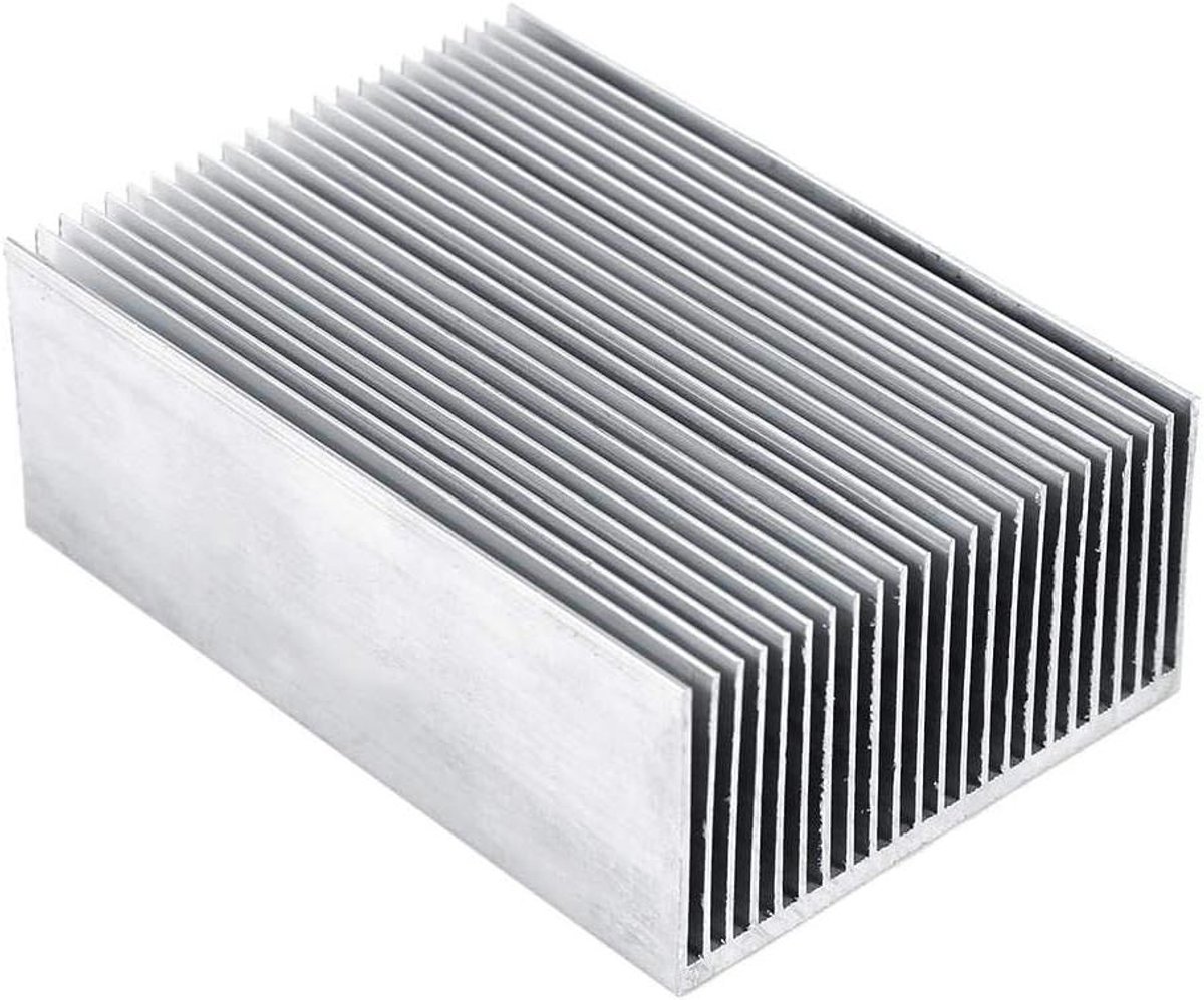 Aluminium Koelplaat - Warmteafvoer - Elektronica Koelen - Goede Thermische Geleidbaarheid - 100x69x36mm - Aluminiumkleurig