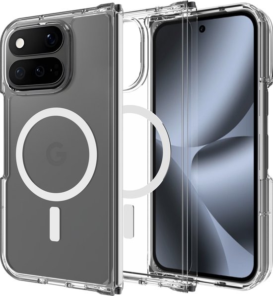Just in case Google Pixel 11 Pro Fold Back Cover met Magneet Transparant