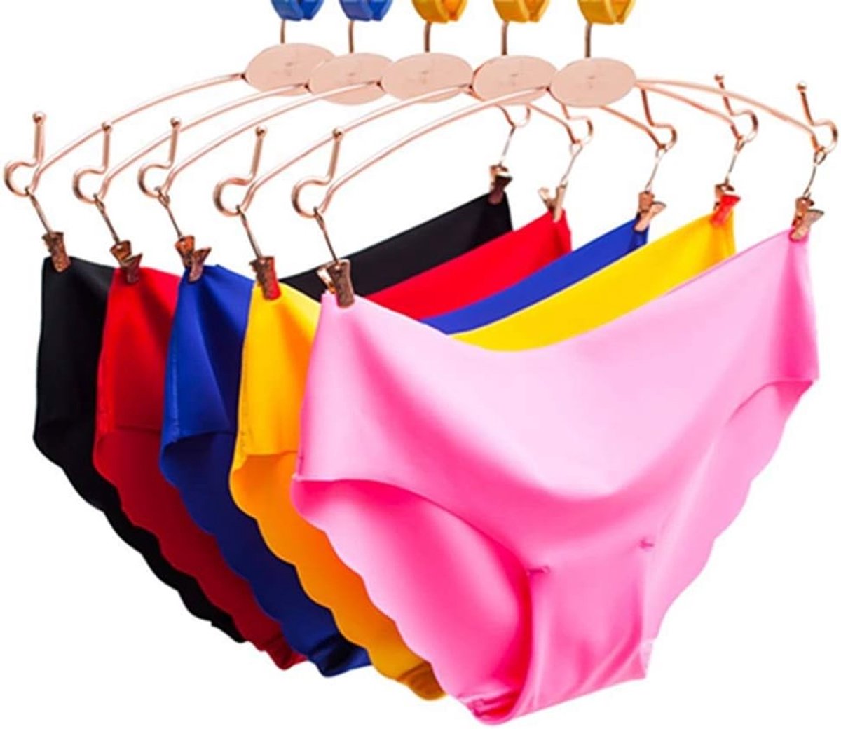 Vrouwelijke Sexy Seamless Ondergoed Set van 5 Stuks - Hoge Elasticiteit, Laag Model, Onzichtbare Thong en Comfortabele Katoenen Slipjes
