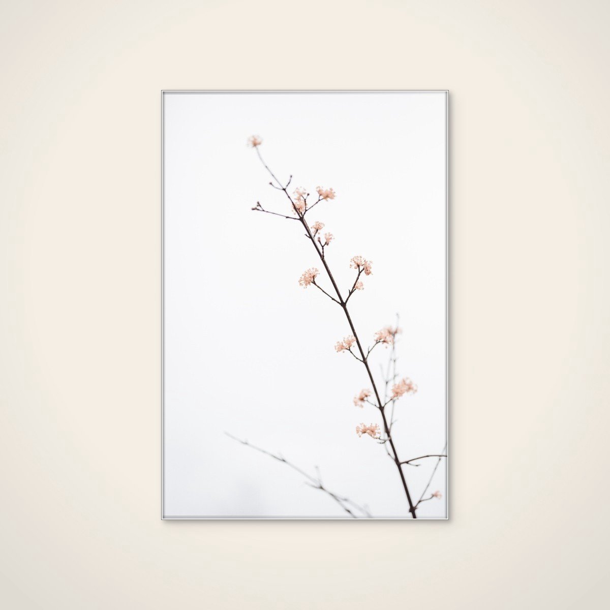 Akoestisch schilderij - 80 x 120 cm - Delicate Spring Blossoms van Pictufy Studio III - Abstracte wanddecoratie - wit textielframe