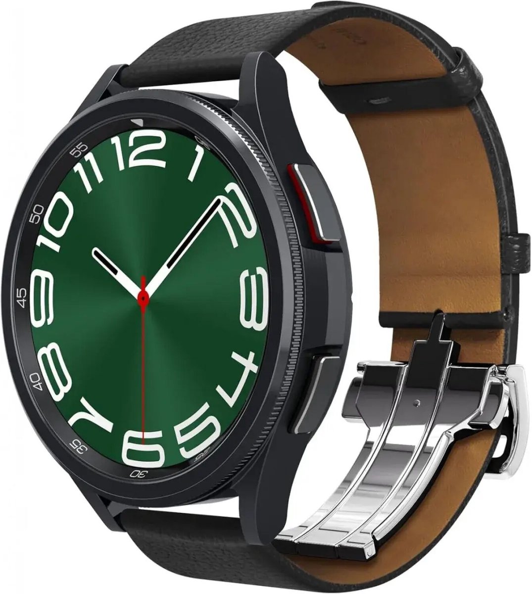 Spigen Enzo - Universeel Smartwatch 20MM Bandje - Echt Leer - Zwart