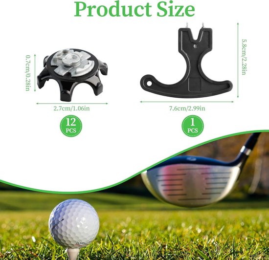 12 Golf Shoe Spikes - Zachte Anti-Slip Spikes voor Stabiliteit en Comfort tijdens het Golfen, Geschikt voor Diverse Schoenen — afbeelding 5