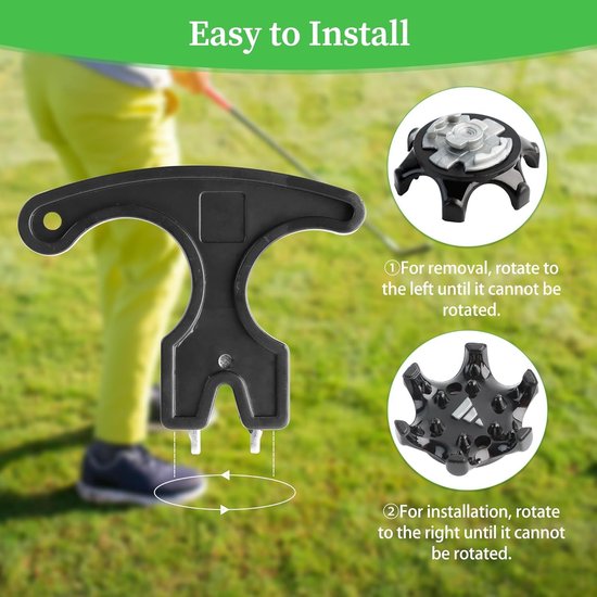 12 Golf Shoe Spikes - Zachte Anti-Slip Spikes voor Stabiliteit en Comfort tijdens het Golfen, Geschikt voor Diverse Schoenen — afbeelding 3
