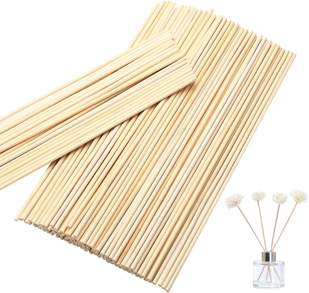 Houten Stokken voor Creatief Knutselen, Balsa Hout Latten voor Modelbouw en Decoratie, 250 Stuks, 4 x 300 mm, Rond