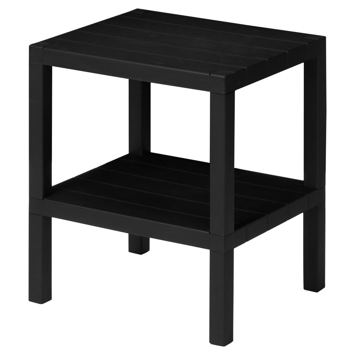 Giftdecor bijzettafel tuin - antraciet - kunststof - 32 x 28 x 46 cm - tuintafel - tuinmeu