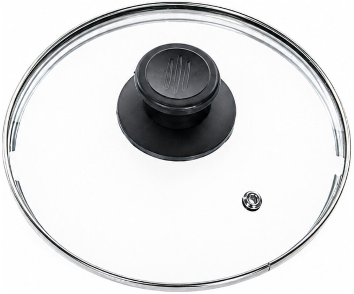 Alessandro Universele glazen pannendeksel - Dia 18 cm - glas - met stoomgaatje - transparant