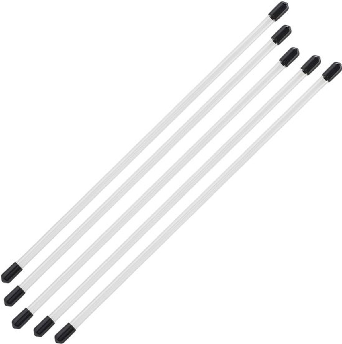 Set van 6 transparante, stijve buizen, plastic buizen met rubberen doppen, ronde, harde buizen, doorzichtige, voorbereide opbergbuizen voor opbergkralen, spelden en knoppen, lengte 301 mm, binnendiameter 6 mm