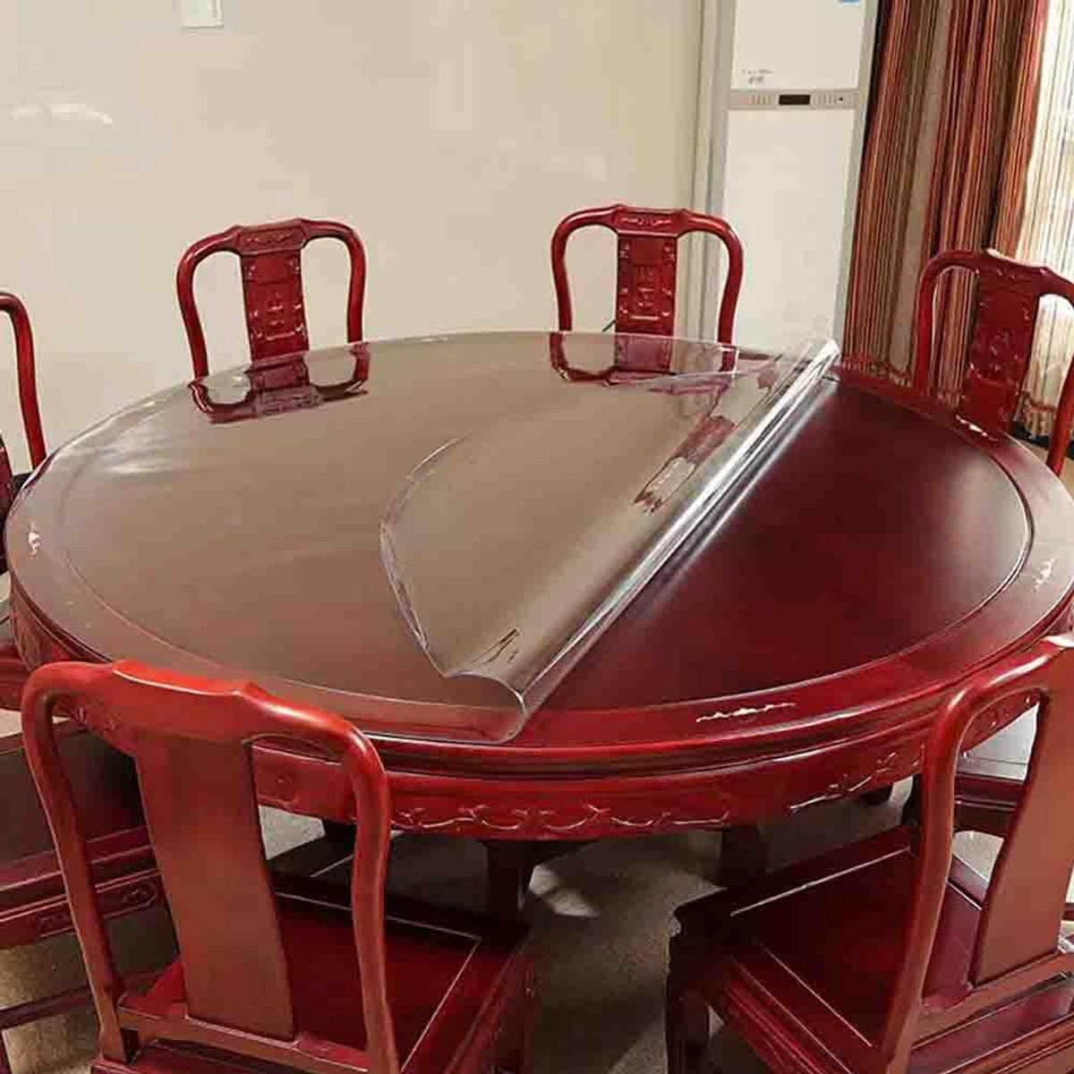 Tafelkleed Protector Rond - Tafelbeschermer PVC - Tafel Beschermen - Water- en Vlekbestendig - 137 cm Diameter - Transparant