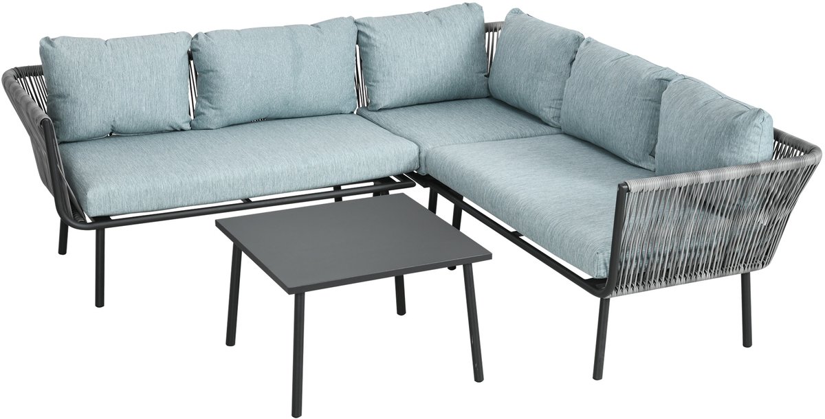 Clruro Loungeset - 4-delig - Rattanlook met Kussens - Aluminium en Kunststof Rotan