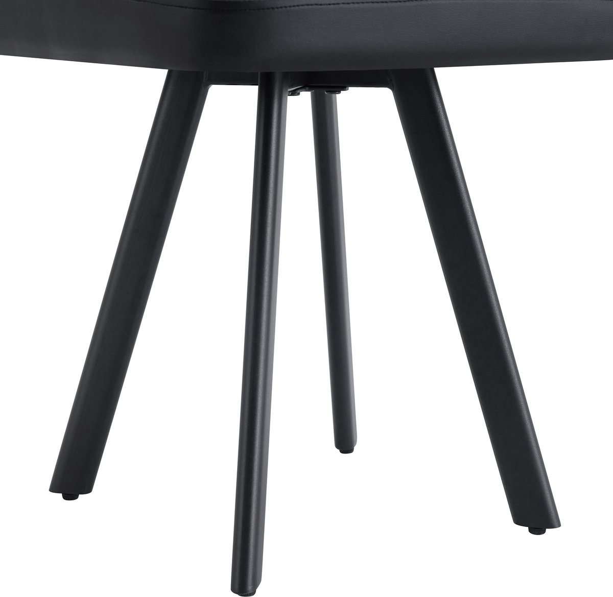OKWISH Eetkamerstoel – Modern Minimalistisch Design – Set Van 2 – Kunstleer Met Metalen Poten – Voor Eethoek, Bureau Of Zithoek – Zwart