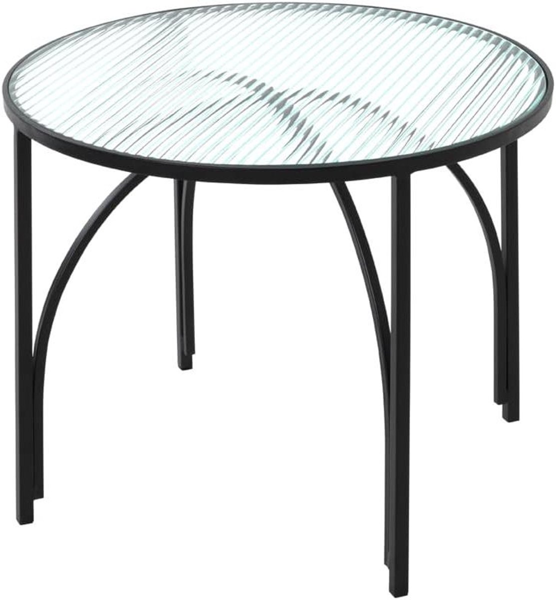 Bijzettafel - Salontafel Tafel - Woonkamer Decoratie - Gegolfd Veiligheidsglas - 40 x 50 cm - Zwart