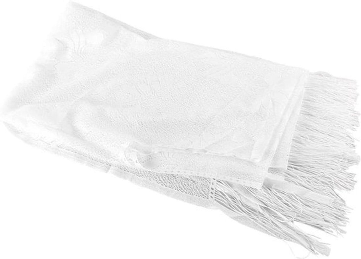 Strandjurk met Kant en Kwastjes - Zonbescherming - Wit - Vrouwen - Bikini Cover Up Cardigan - Strandjurken Voor Vrouwen - Kimono Rok - 1st - Geschikt voor Zonbescherming.