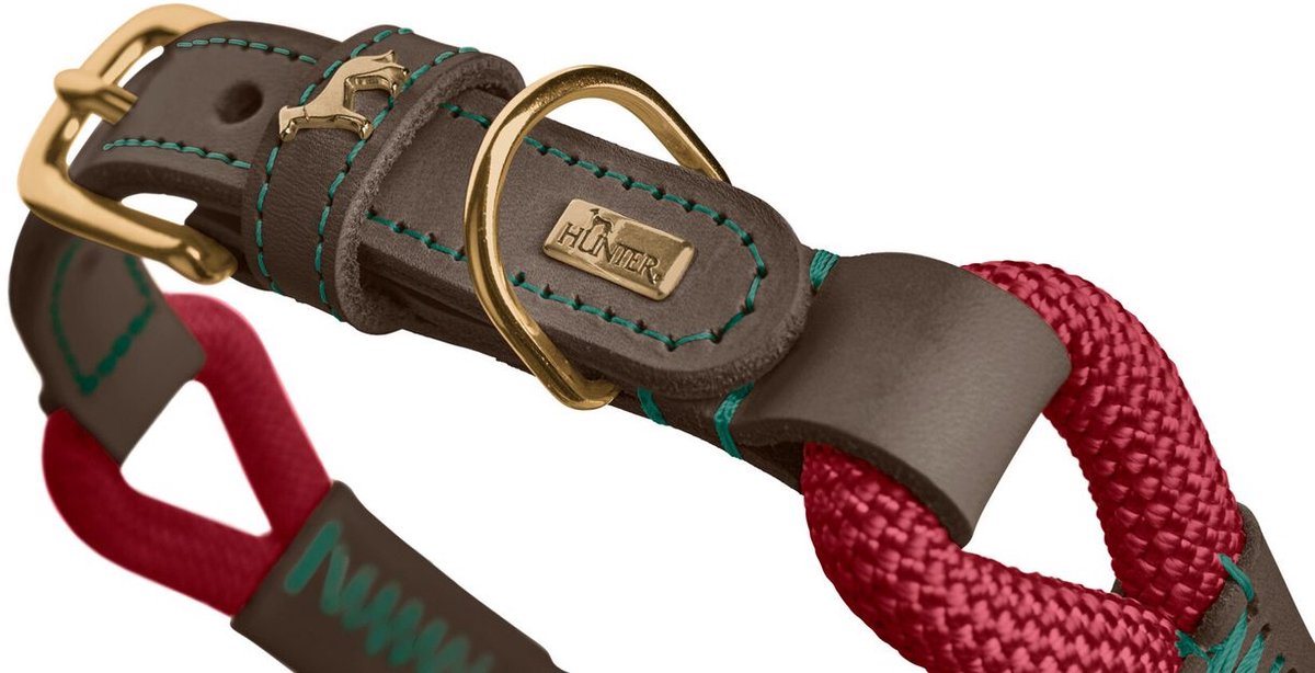 Hunter Halsband Malia - Hondenhalsband - 65 cm Wijnrood Donkerbruin L
