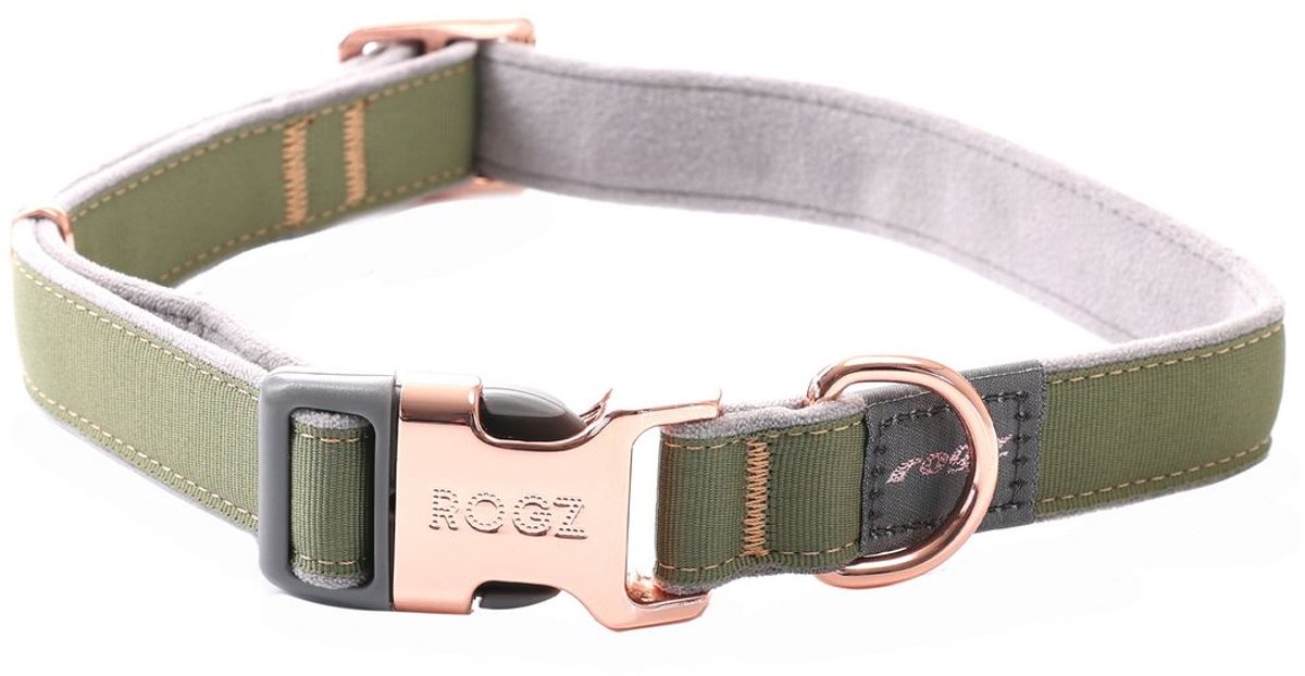 Rogz Urban Halsband Olijfgroen - Hondenhalsband - Xl