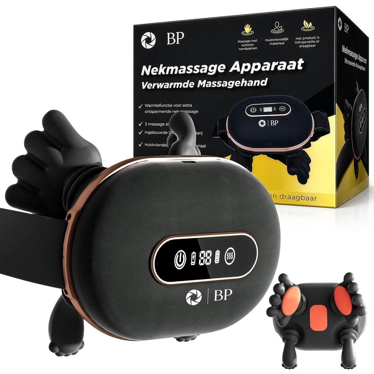 Nekmassage Apparaat - Draadloos Massagekussen - Infrarood Warmte - LED Display - Voor Nek, Schouders, Rug en Benen