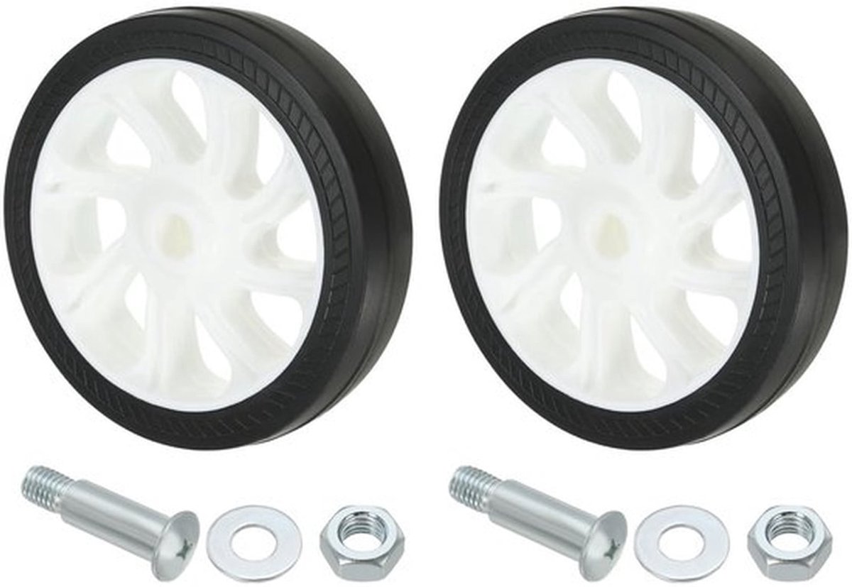 5 Inch Vervangwielen - 2 Stuks Universele Wielen met 1.2cm Diameter, Wit