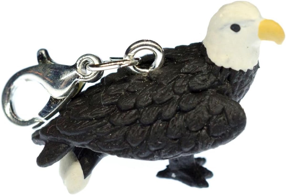 Witkopzeearend bedel dier USA Amerikaanse adelaar dieren - handgemaakte modesieraden I kettinghanger verzilverd - bedelhanger bedelarmband - hanger voor armband, 25 mm, Metaal