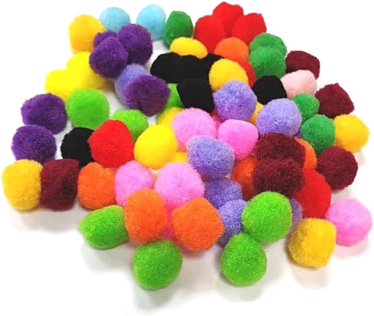 - pompons Pompon 30/25/20/15/12/10 mm gemengde kleuren pompon naaien kleurrijk Tilda knutselen boorden ballen pluizige pluche ballen voor grappige DIY creatieve handwerk 10mm 250Stk Mix - bont