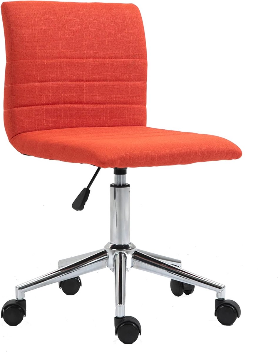 Linus Bureaustoel, draaistoel voor kinderen, stoffen bekleding, rood