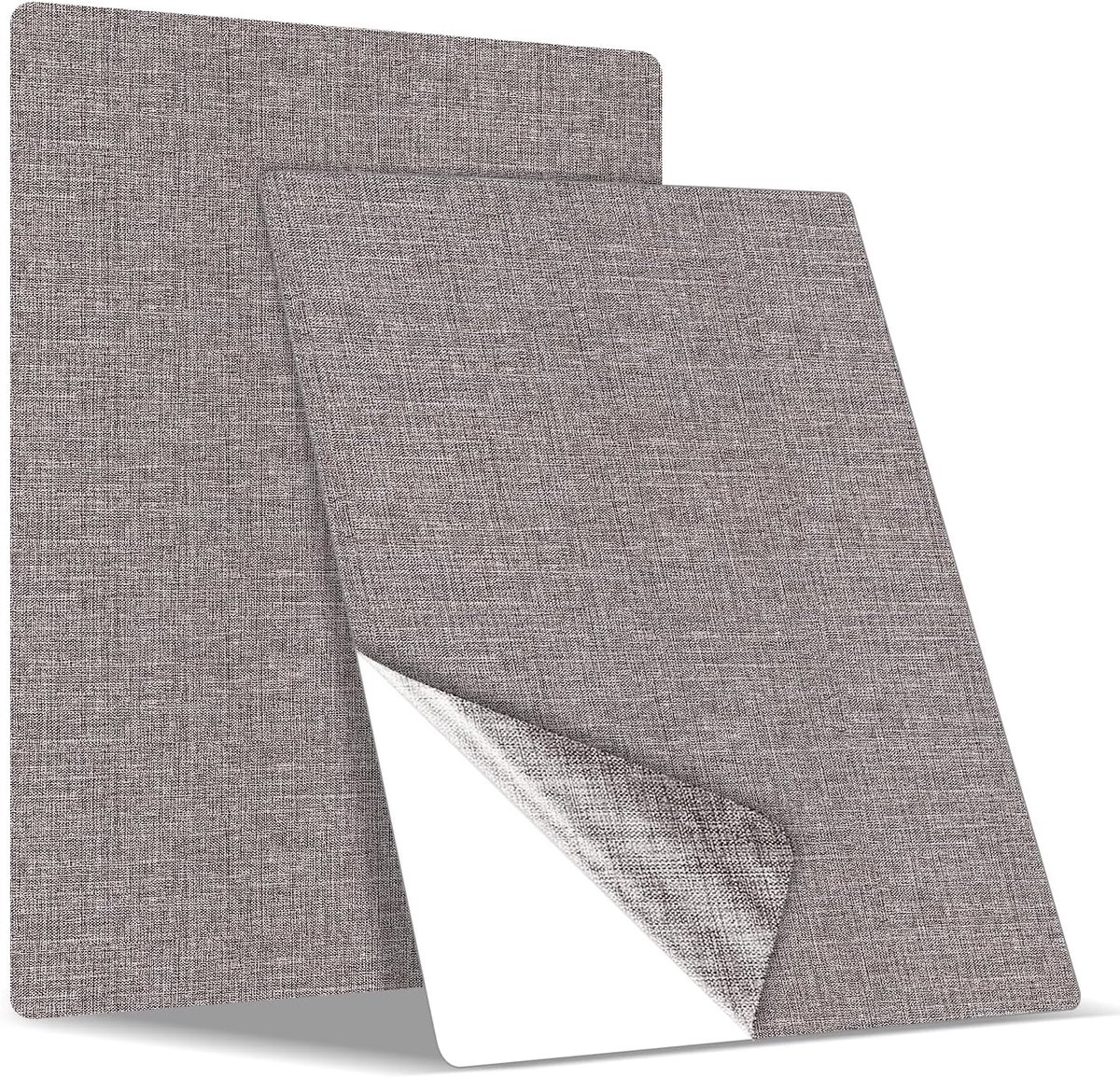 Reparatiepatches voor textiel, 2-delig, 20 x 28 cm, textielpatches, zelfklevend, voor banken, autostoelen, bureaustoel, hoofdeinde, gordijn, zilverbruin