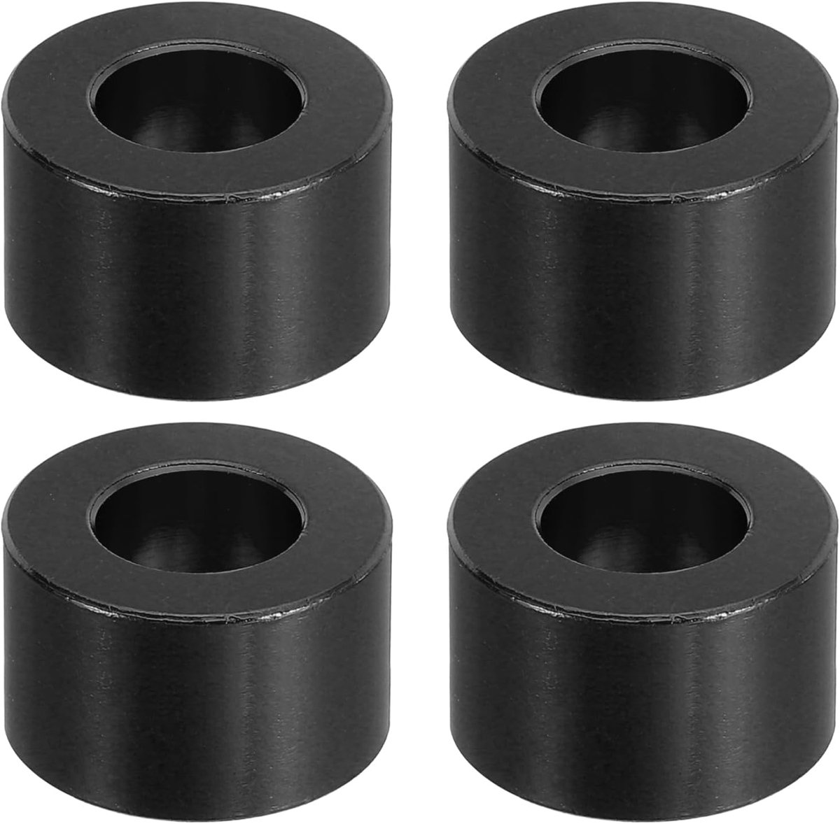 M10 Aluminium Spacer, 4 Stuks Metalen Spacers Aluminium 10,5mm ID x 20mm OD x 12mm L Aluminium Spacer Schroef Standoff Rond voor 2/5in of M10 Schroefbout, Zwart