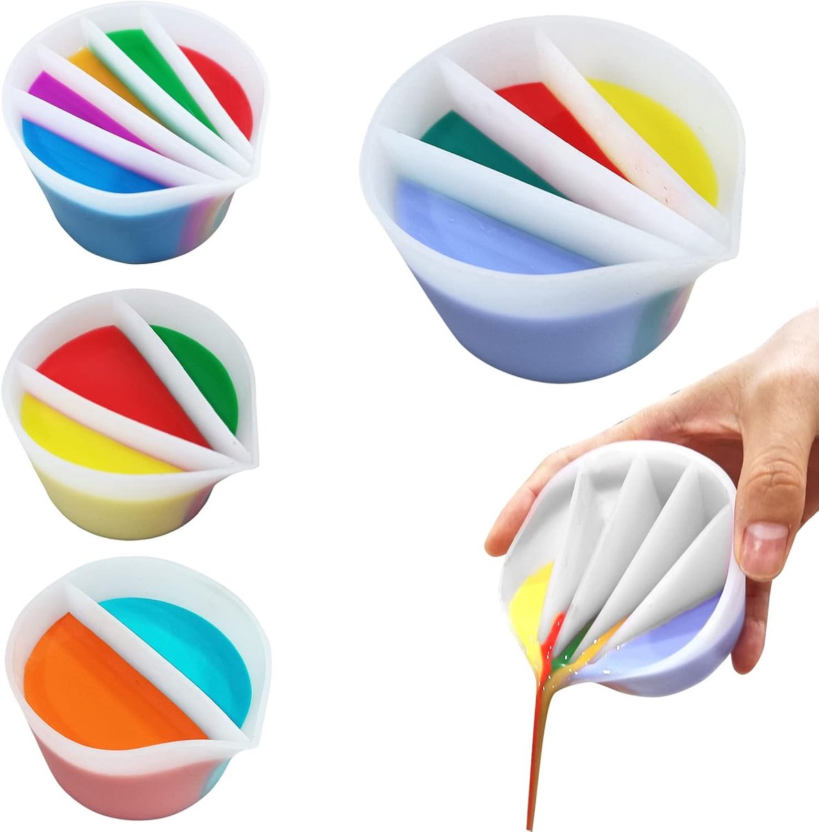 Splitbeker voor verfgieten vloeibare kunst acrylverf hars gieten doe-het-zelf schilderen gereedschap tekenaccessoires herbruikbare siliconen splitbek