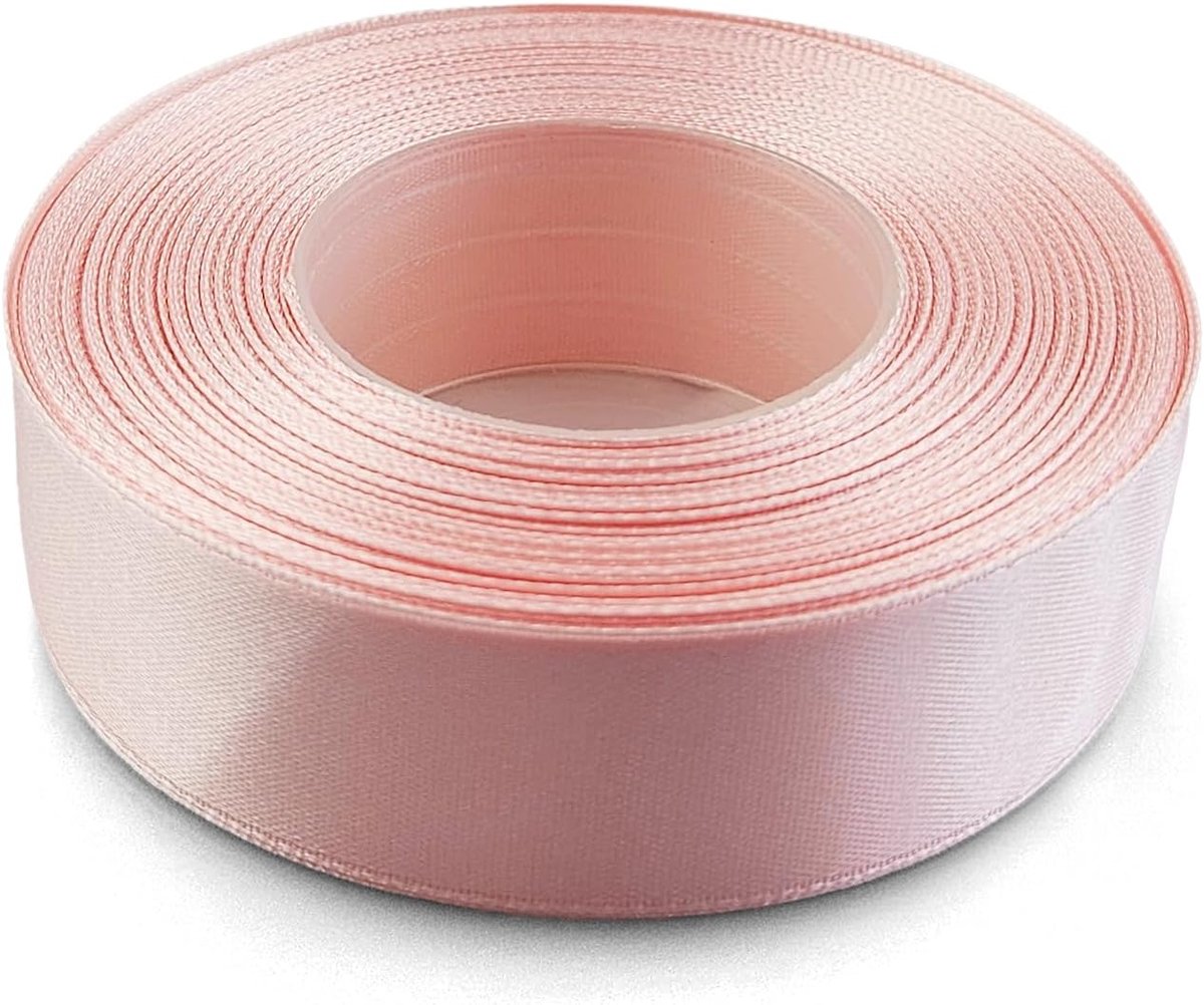1 satijnen lint 25mmx32m poeder roze stof rol voor knutselen bruiloft geschenk decoratie verpakking