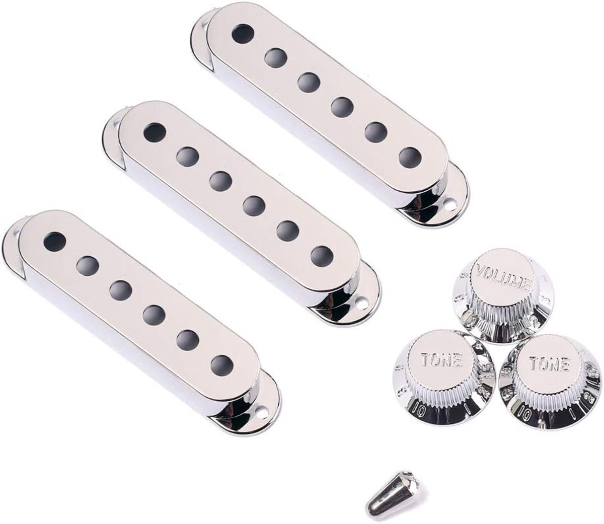 48/50/52mm pickuphoezen met 5-weg schakelaar tip cap voor Strat gitaar vervanging, chroom