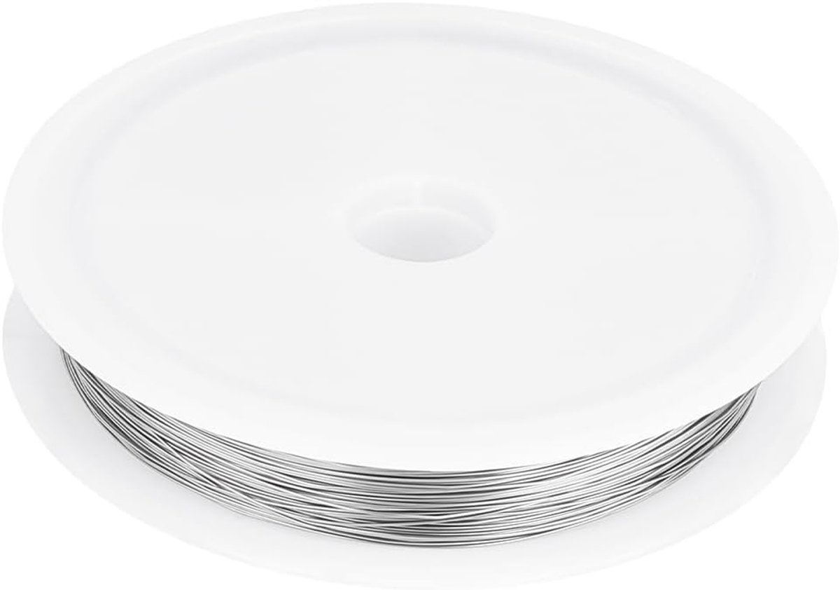 0,3 mm 28 gauge roestvrij staaldraad 304 roestvrij staal 50 m rond knutsel-sieradendraad met 1 spoel voor het maken van draadwikkels doe-het-zelf sieraden armbanden oorbellen