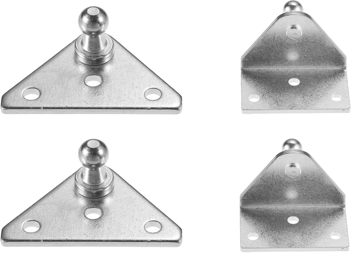 4 stuks kogelhouders voor gasdemper, zilver