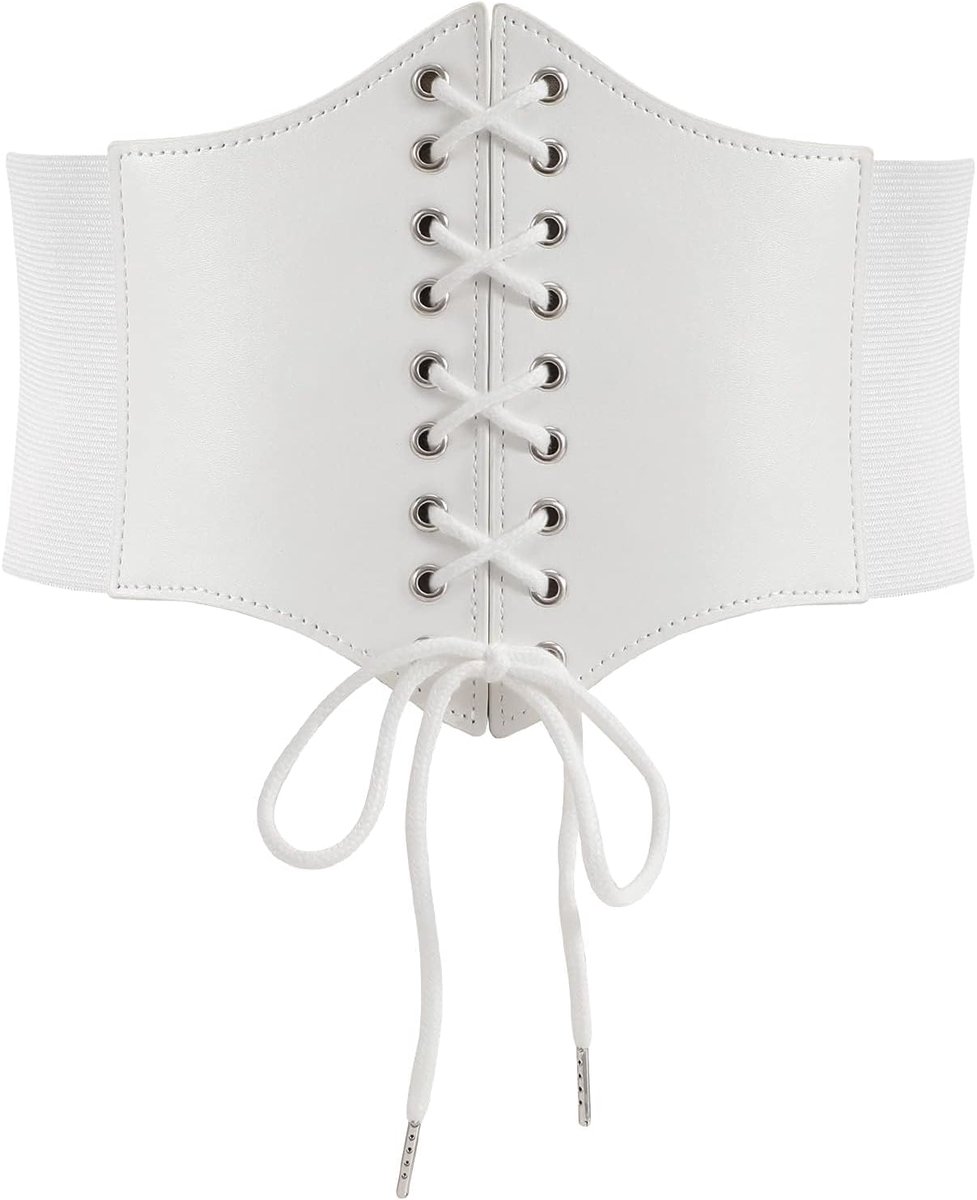 Damesriem, brede veterriem, korset, elastische tailleriem, rijgen