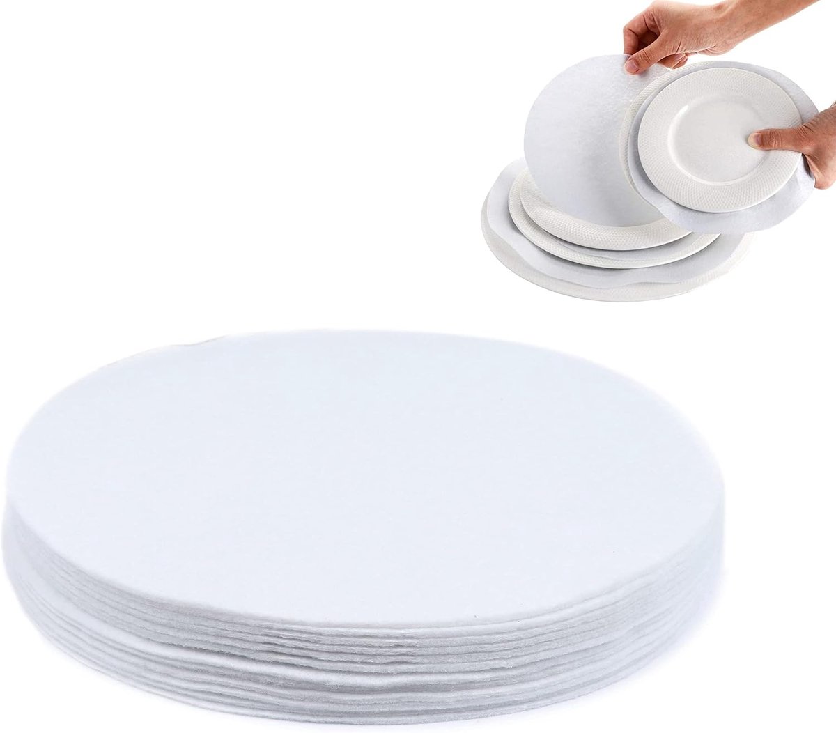 36 vilten bord China opslag verdelers beschermers witte dikke premium zachte ronde vilten cirkels (26,7 cm, wit)