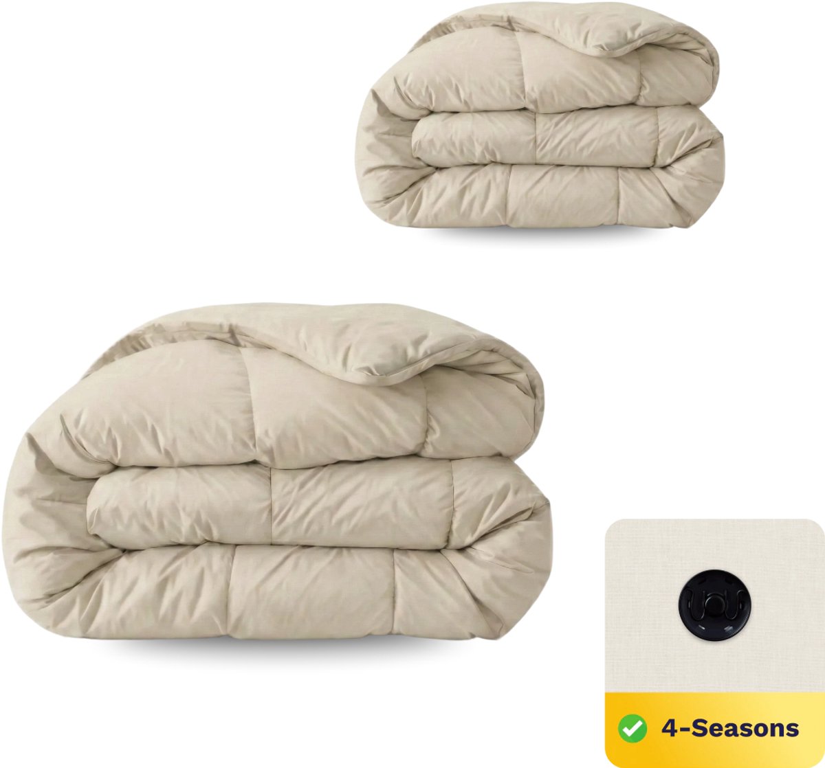 Zelesta Wonderbed Desert Sand 140x200 - Katoenen dekbed zonder overtrek - 4 Seizoenen dekbed - Wasbaar dekbed - Hoesloos dekbed - 2 in 1 Dekbed met vaste overtrek