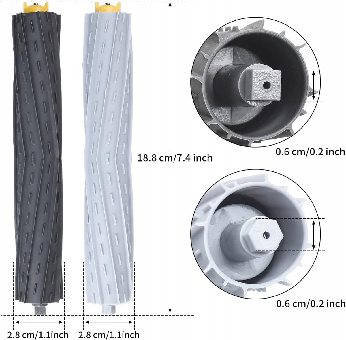 AreoSe - Rolborstelset voor iRobot Roomba 800 900 - 2 stuks