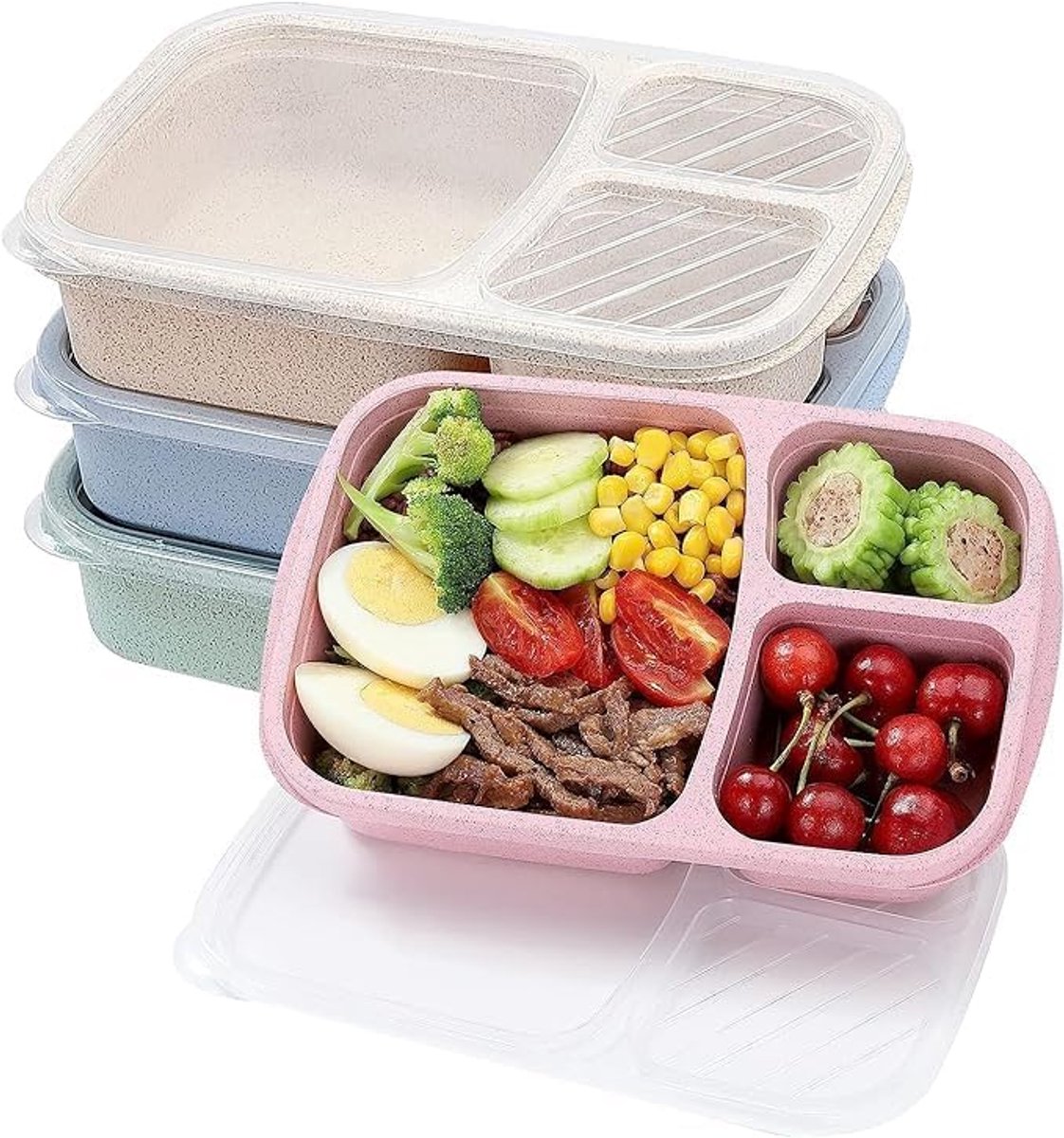 Lunchbox Voor Volwassenen Bento Box 4 Stuks Met Vakjes Lunchboxen Broodbox Snackbox Ontbijtbox Maaltijdbox Boterbroodbox Ontbijt | Broodbox, lunchbox, ontbijtbox, voedselbox, boterbrooddoos, lunchbox, lunchbox, ontbijtdoos