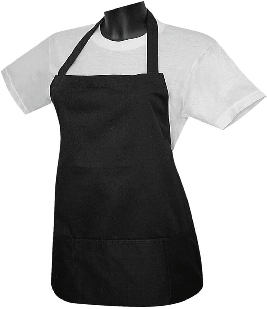 - Schort met tuinbroek voor dames, schort, vruchtreiniging, zwart, 1 stuk