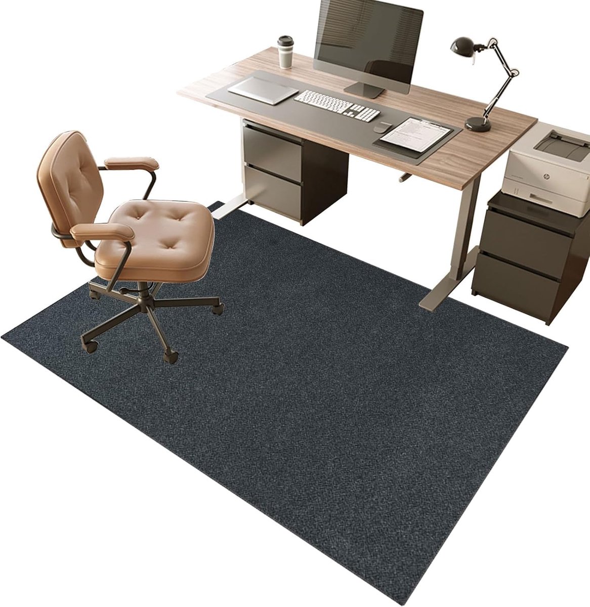Bureaustoelmat voor hardhouten vloer 120 x 140 cm bureauvloerbeschermermat - computerstoelmatten voor vloerbedekking - Easy Glide rolstoelmat - bureaustoelmat voor studeerkamer, slaapkamer, woonkamer