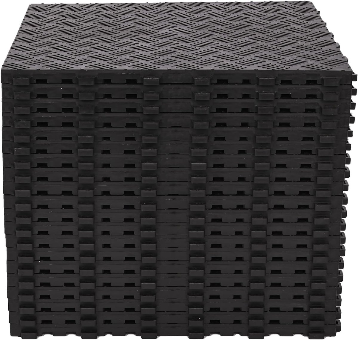20 stuks vloertegels van pvc, 40 x 40 cm, in elkaar grijpend, antislip, duurzaam, werkplaats-vloertegels, 18 mm dik, zwart
