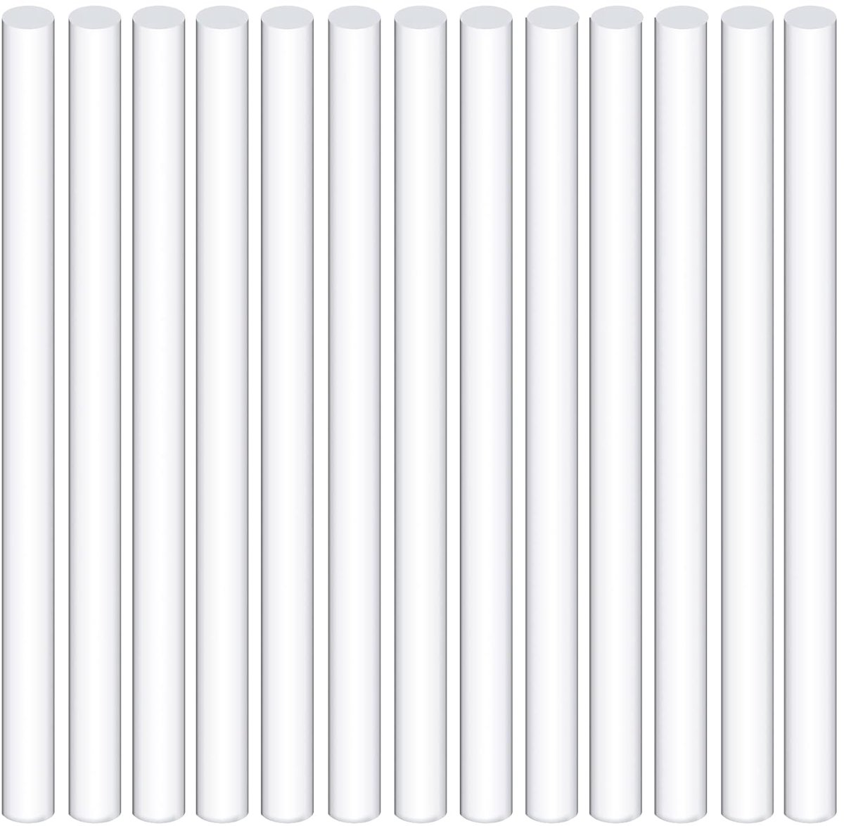 15 stuks diameter 10mm lengte 300mm witte acryl deuvelstaven assortimentset, transparante ronde massieve staaf DIY-modelmateriaal acryl ronde stok voor modelbouw en DIY-knutsels