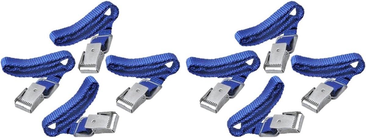 8 x bevestigingsriemen met metalen gesp, 40 cm spanbanden voor fietsendrager en bagage, robuuste textielspanbanden van polyester, eenvoudige montage | Polyester textielriemen, 17 mm breed, ideaal voor fietsendragers, bagage en outdoor