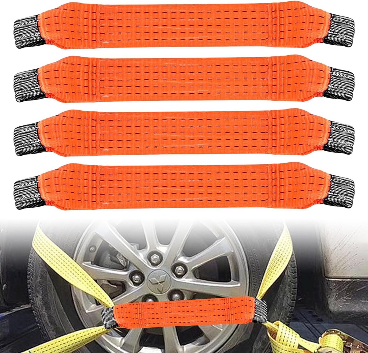 verankeringsriemen, 4 stuks, 5 cm breed, 0,4 meter ratelriem, spanband voor auto, transport, motorfiets, voertuig, 5 ton